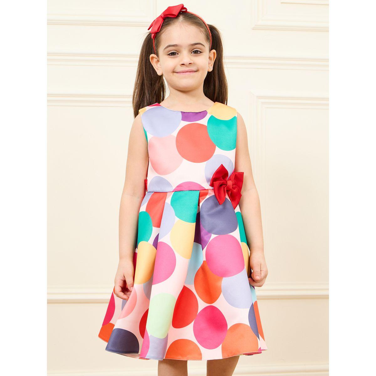 Styli All Over Print Bow Front Sleeveless Dress-girls-clothing-dressesandjumpsuits-image-2