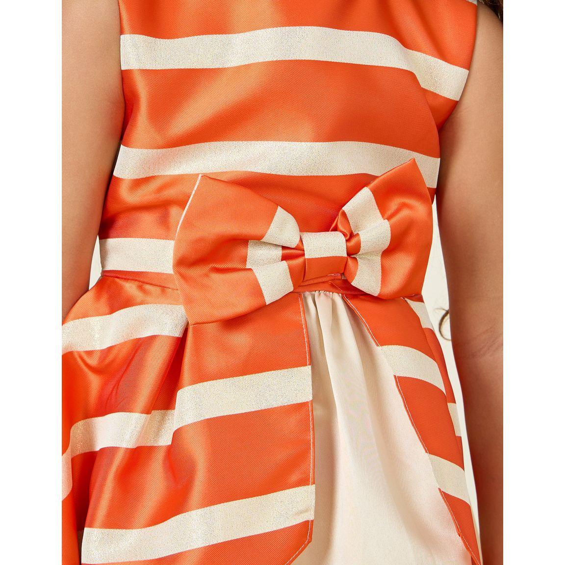 Styli Striped Overlay Bow Front Sleeveless Dress-girls-clothing-dressesandjumpsuits-image-3