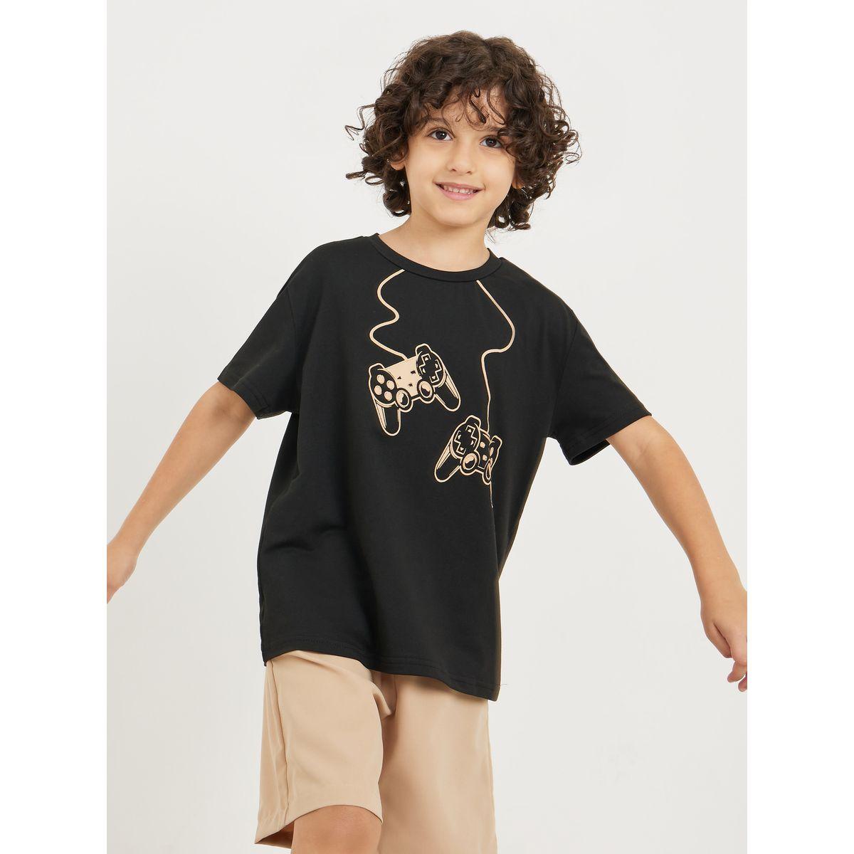 Styli Game Printed T-shirt & Short Set-boys-clothing-setsandcoords-image-2