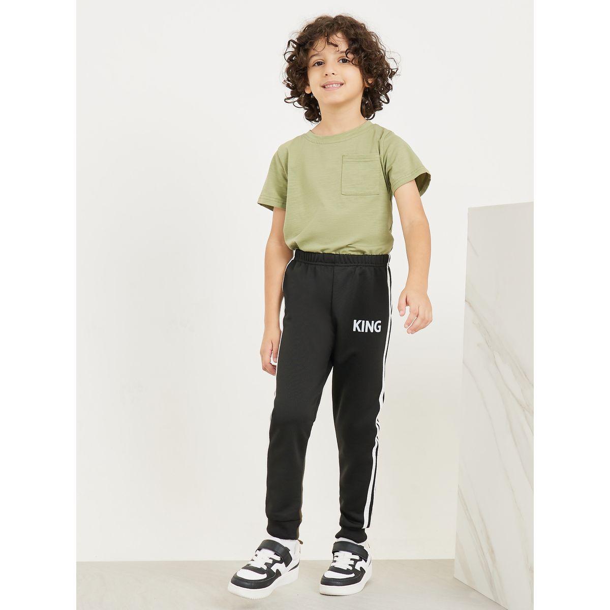 Styli Printed Contrast Stripe Joggers-boys-clothing-bottoms-joggersandtrackpants-image-1