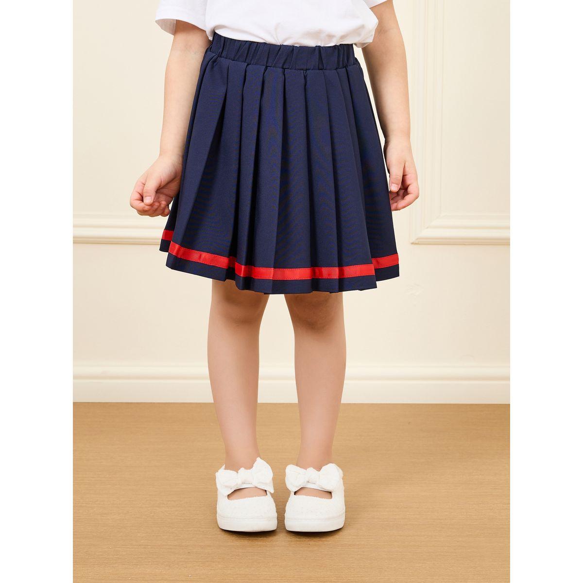 Styli Varsity Patched Jacket and Pleated Skirt Set-girls-clothing-setsandcoords-image-4