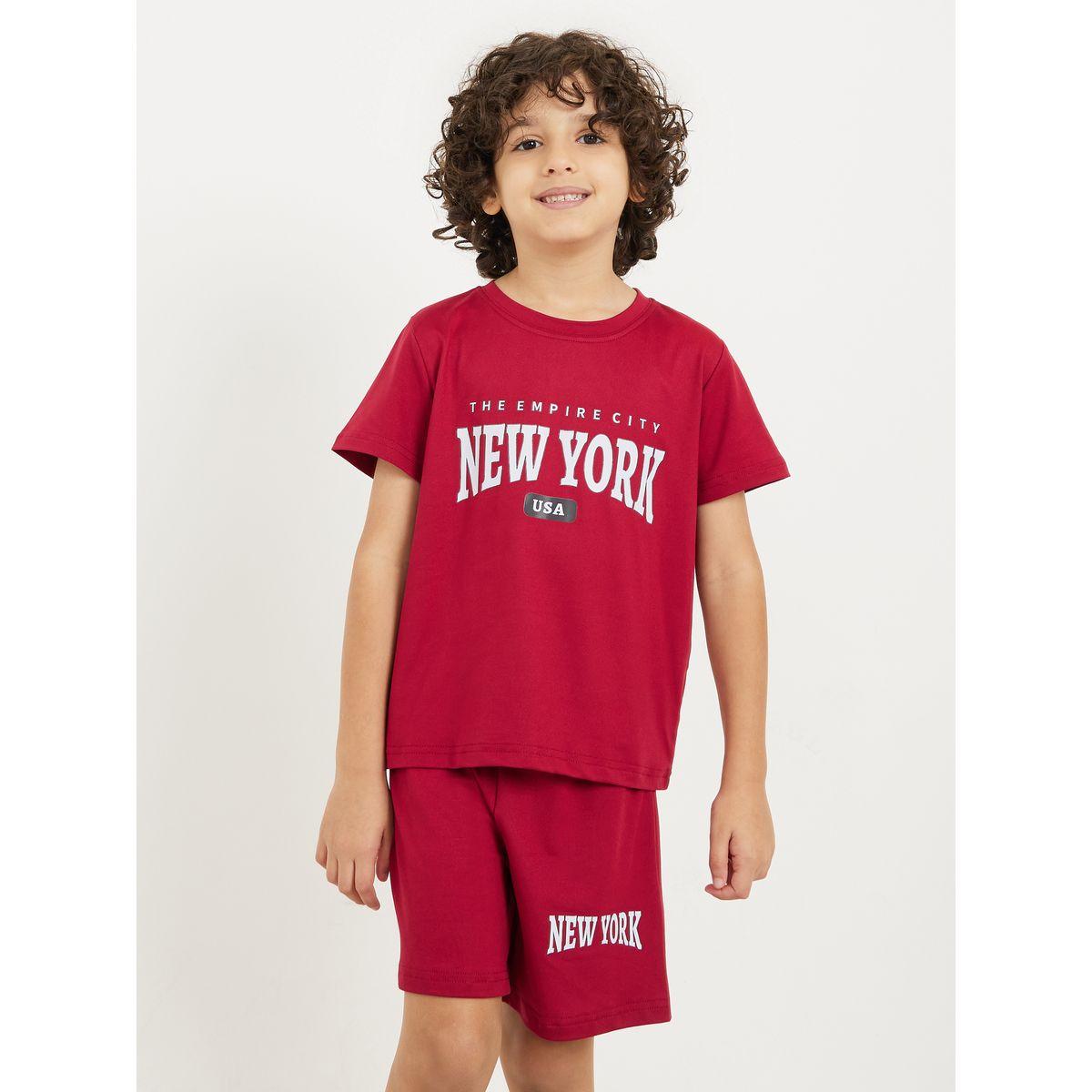 Styli Printed Short Sleeve T-Shirt & Shorts Set-boys-clothing-setsandcoords-image-2