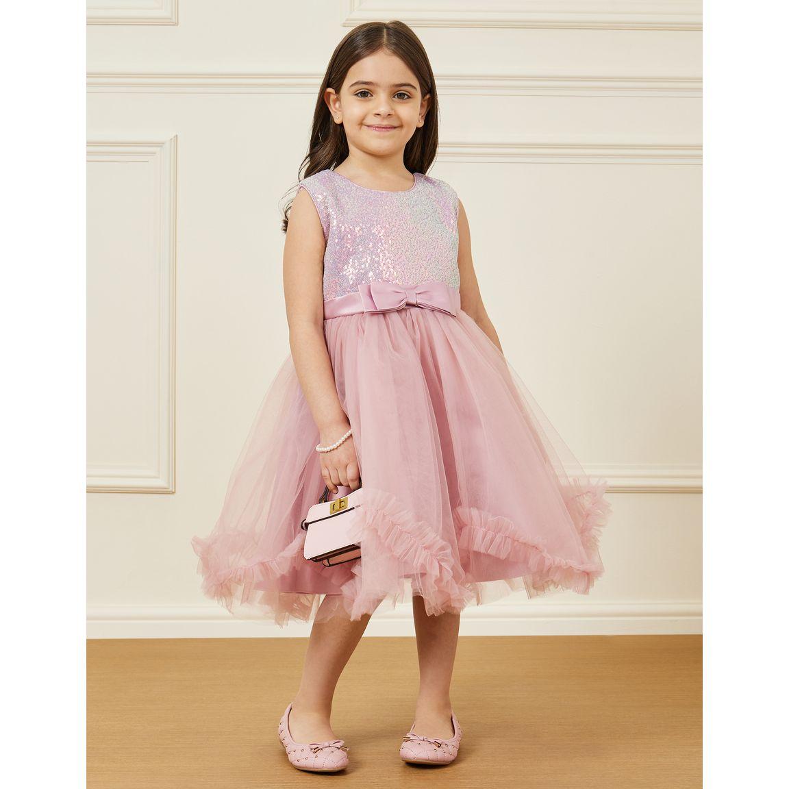 Styli Embellished Ruffled Hem Mesh Dress-girls-clothing-dressesandjumpsuits-image-1