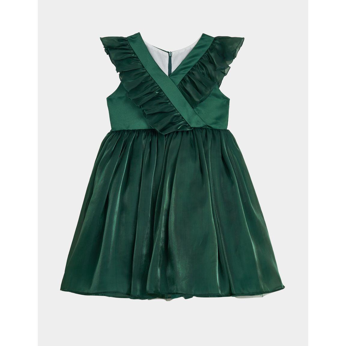 Styli Ruffle Trim Organza Skater Dress with Back Bow Tie Detail-girls-clothing-dressesandjumpsuits-image-5