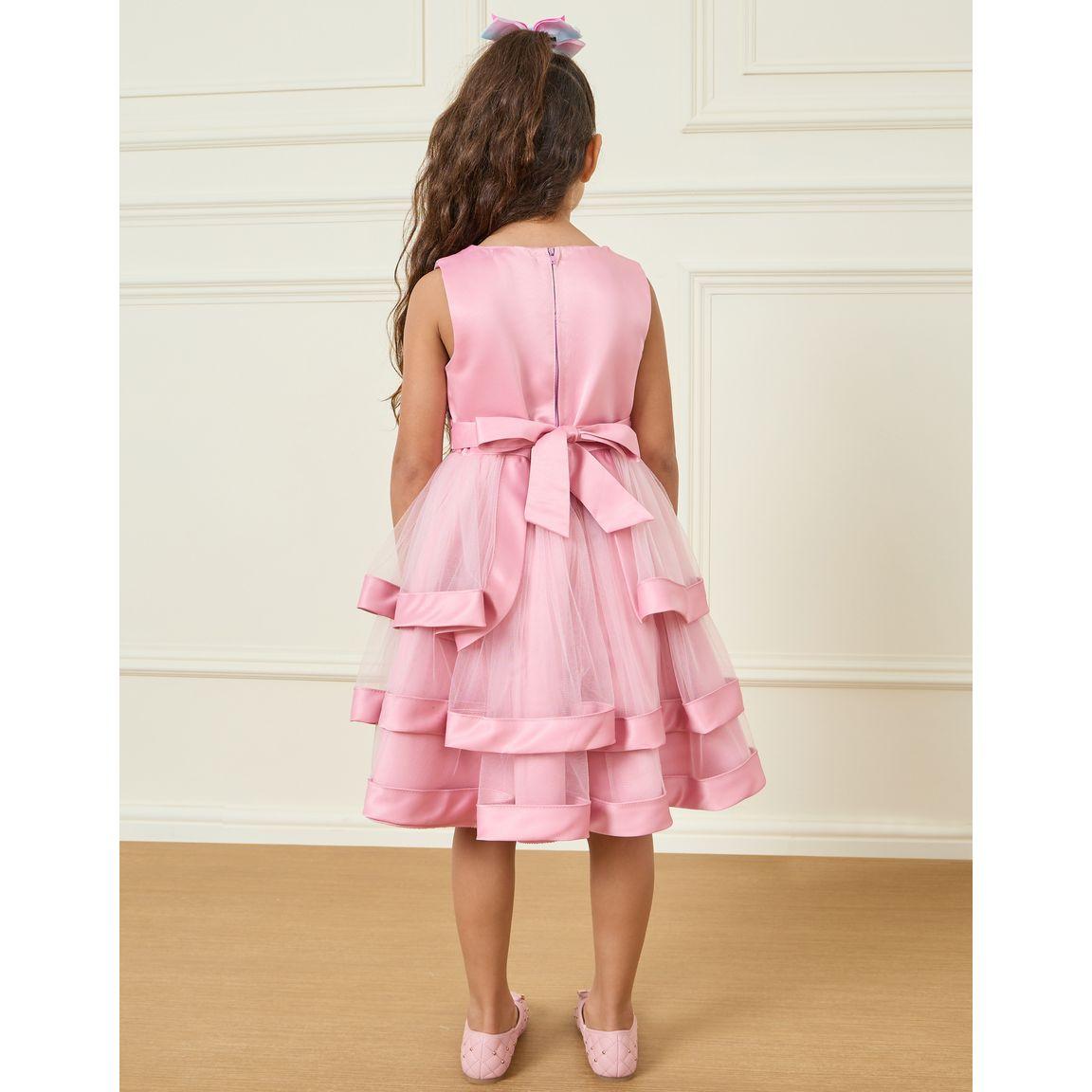 Styli Embroidered Mesh Ruffle Layered Satin Dress-girls-clothing-dressesandjumpsuits-image-4