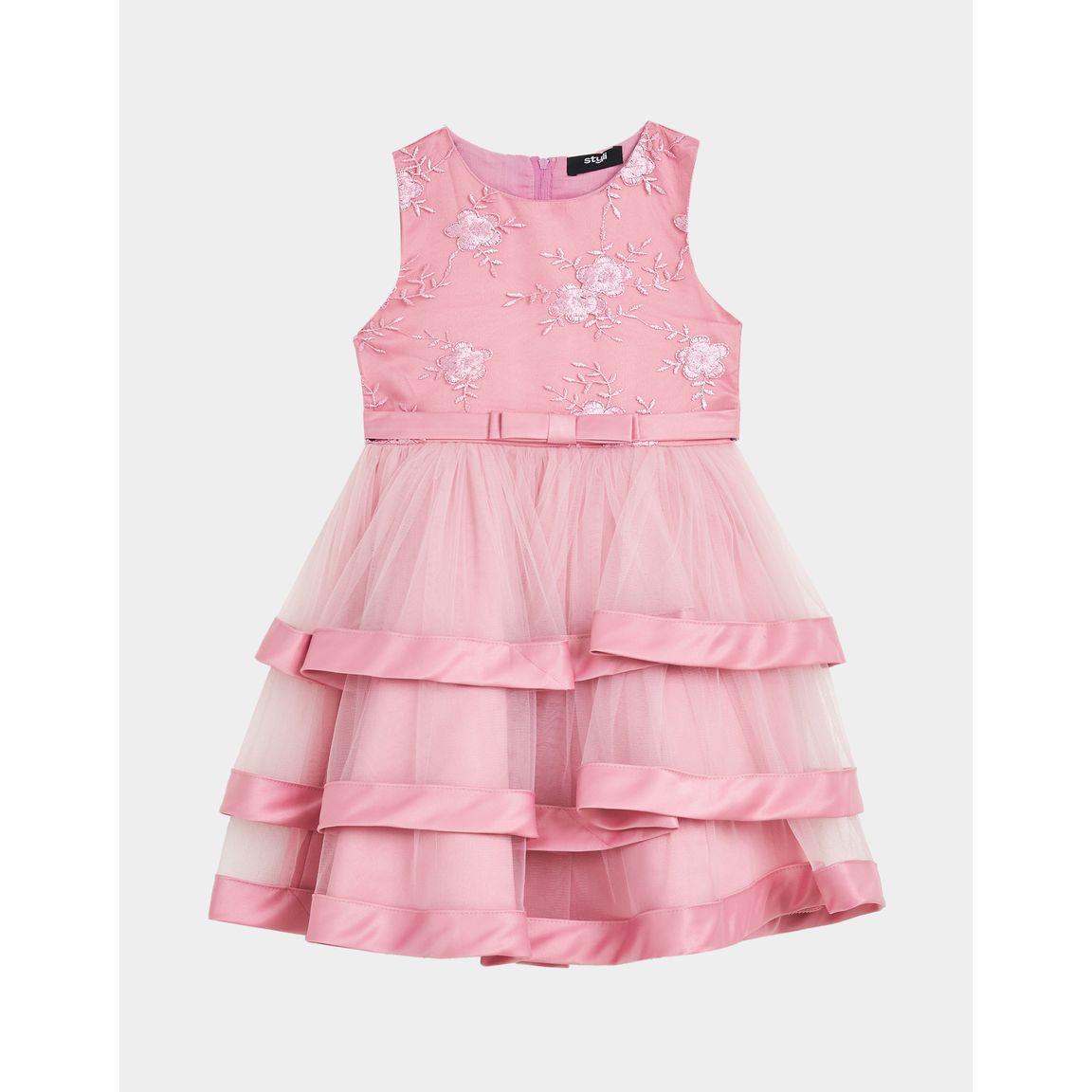 Styli Embroidered Mesh Ruffle Layered Satin Dress-girls-clothing-dressesandjumpsuits-image-5