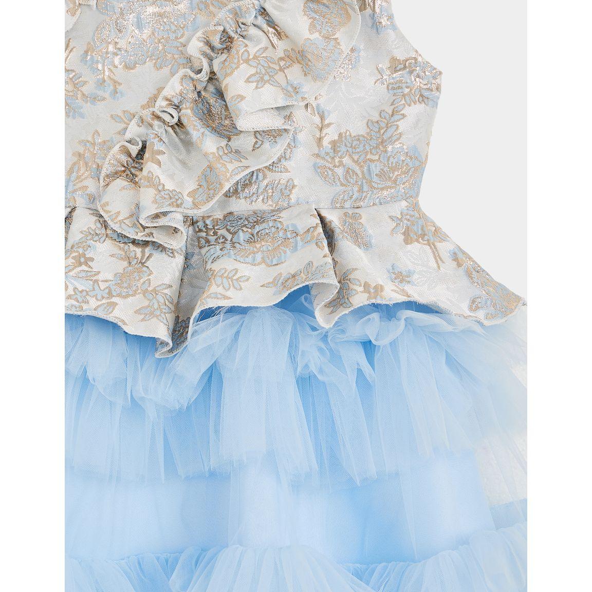 Styli Jacquard Ruffle Detail Mesh Layer Dress-girls-clothing-dressesandjumpsuits-image-6