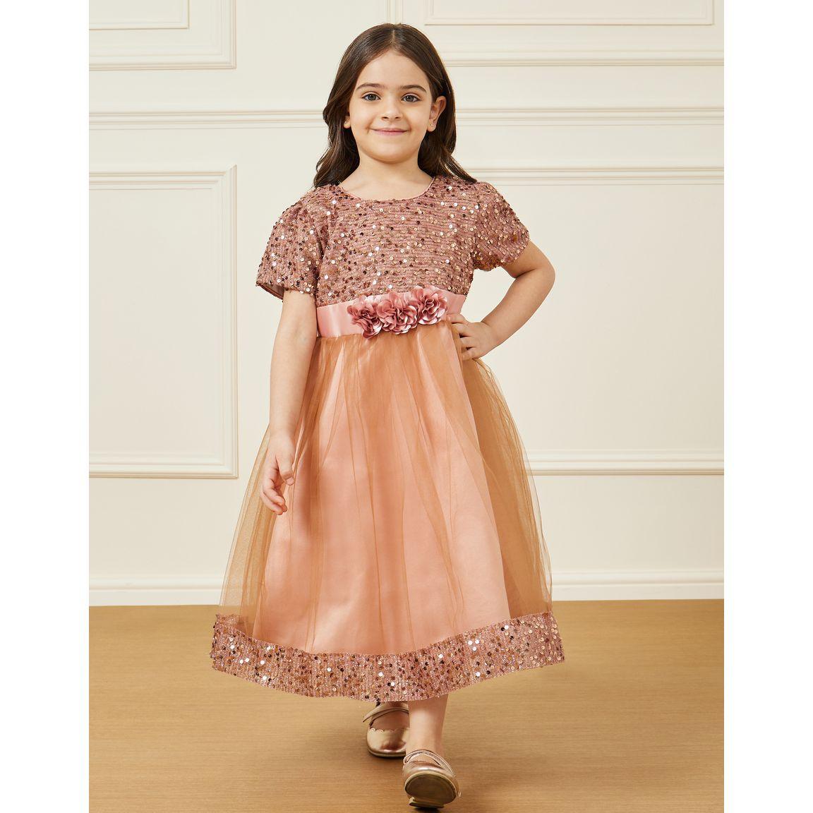 Styli Sequin Panel Floral Detail Dress-girls-clothing-dressesandjumpsuits-image-1
