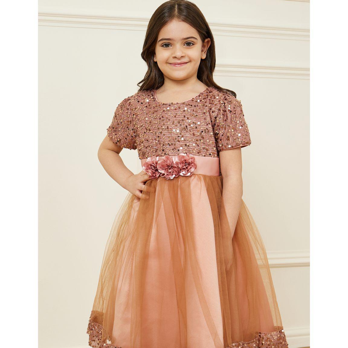 Styli Sequin Panel Floral Detail Dress-girls-clothing-dressesandjumpsuits-image-2