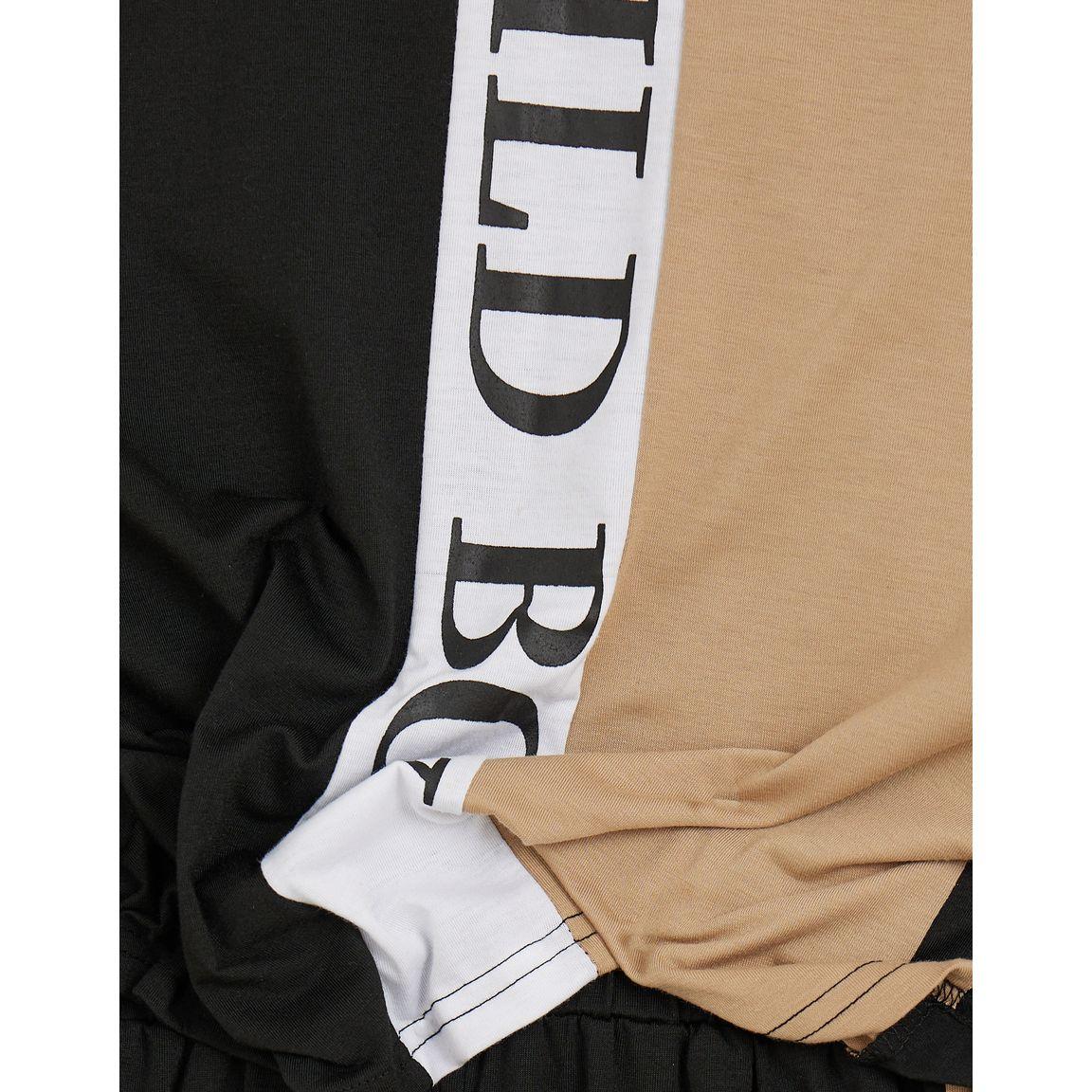 Styli Wild Boy Slogan Print Colorblock T-shirt and Short Set-boys-clothing-setsandcoords-image-2
