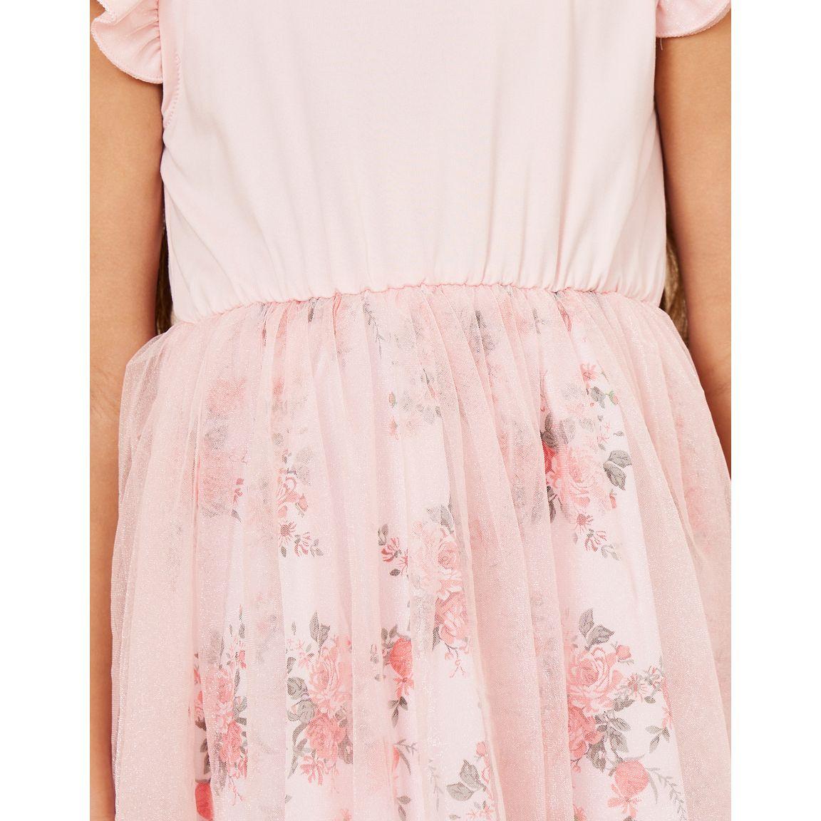 Styli Ruffle Sleeves Floral Print Mesh Insert Dress-girls-clothing-dressesandjumpsuits-image-3