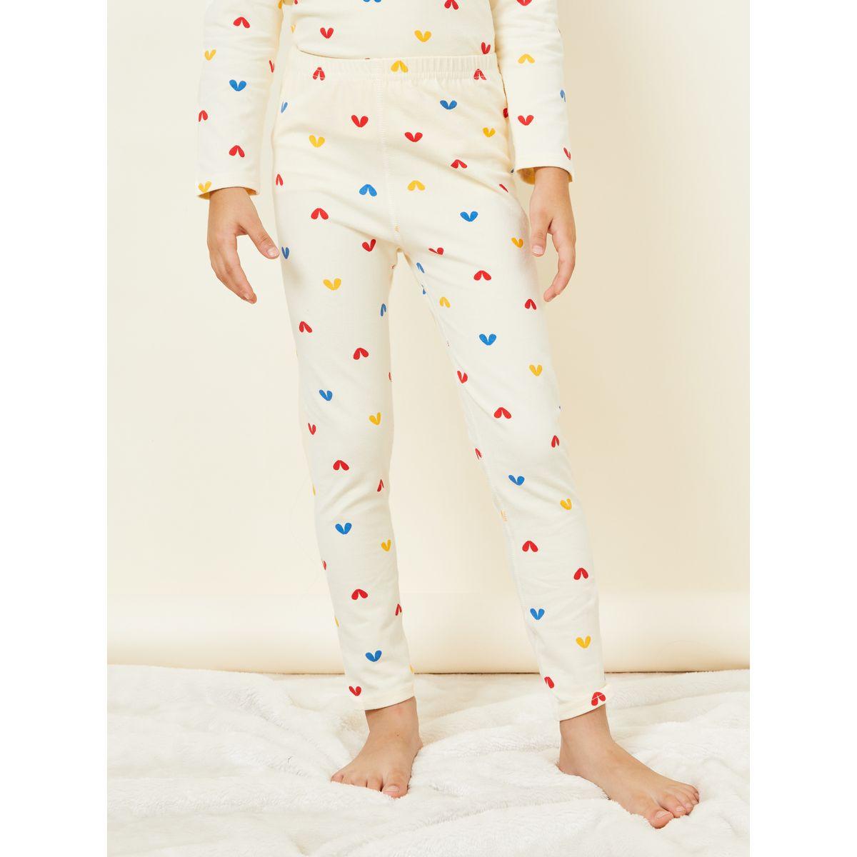 Styli All Over Heart Print T-Shirt with Long Sleeves & Pyjama Set-girls-clothing-nightwear-image-5