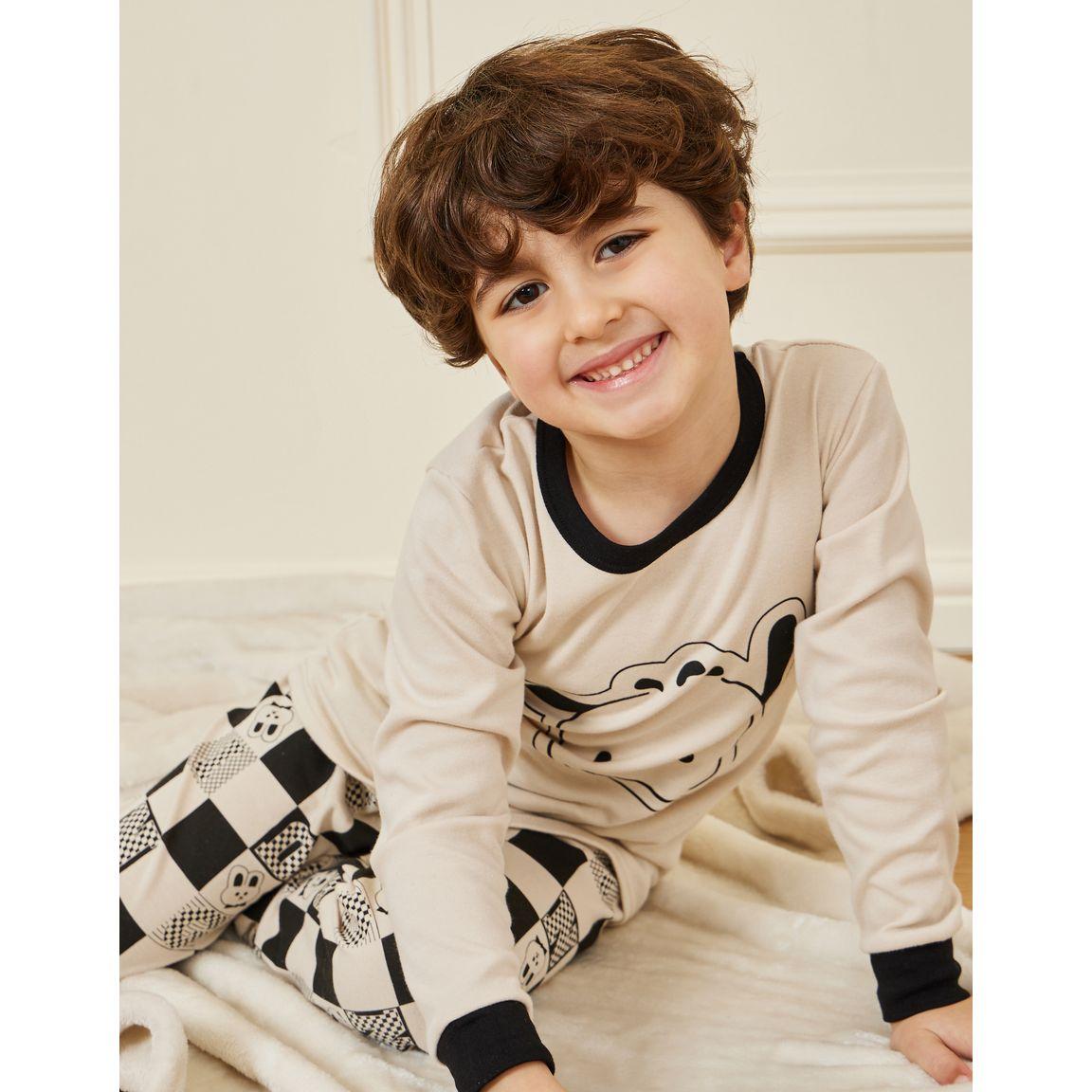 Styli Graphic Print T-Shirt & Checked Pyjama Set-boys-clothing-nightwear-image-6