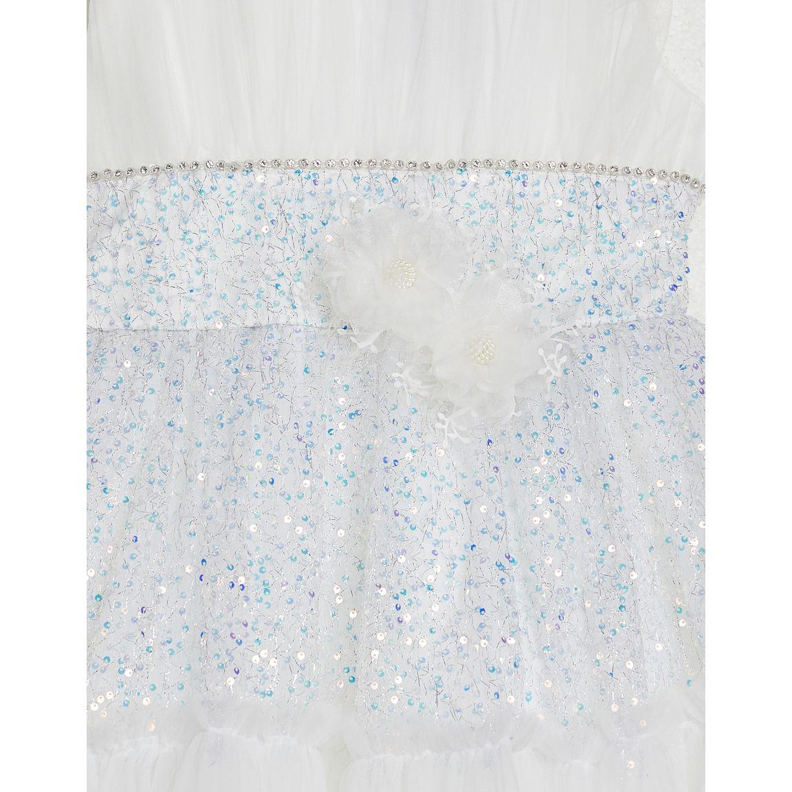 Styli Sequin Detail Floral Applique Mesh Ruffle Hem Dress-girls-clothing-dressesandjumpsuits-image-6