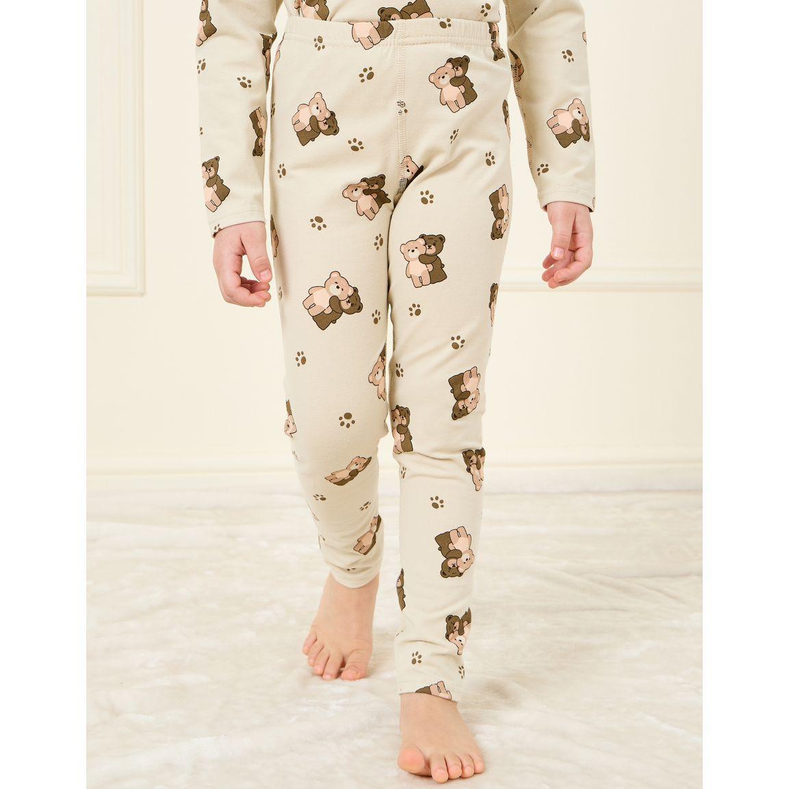 Styli Teddy Bear Print T-shirt and Pyjama Set-girls-clothing-nightwear-image-6