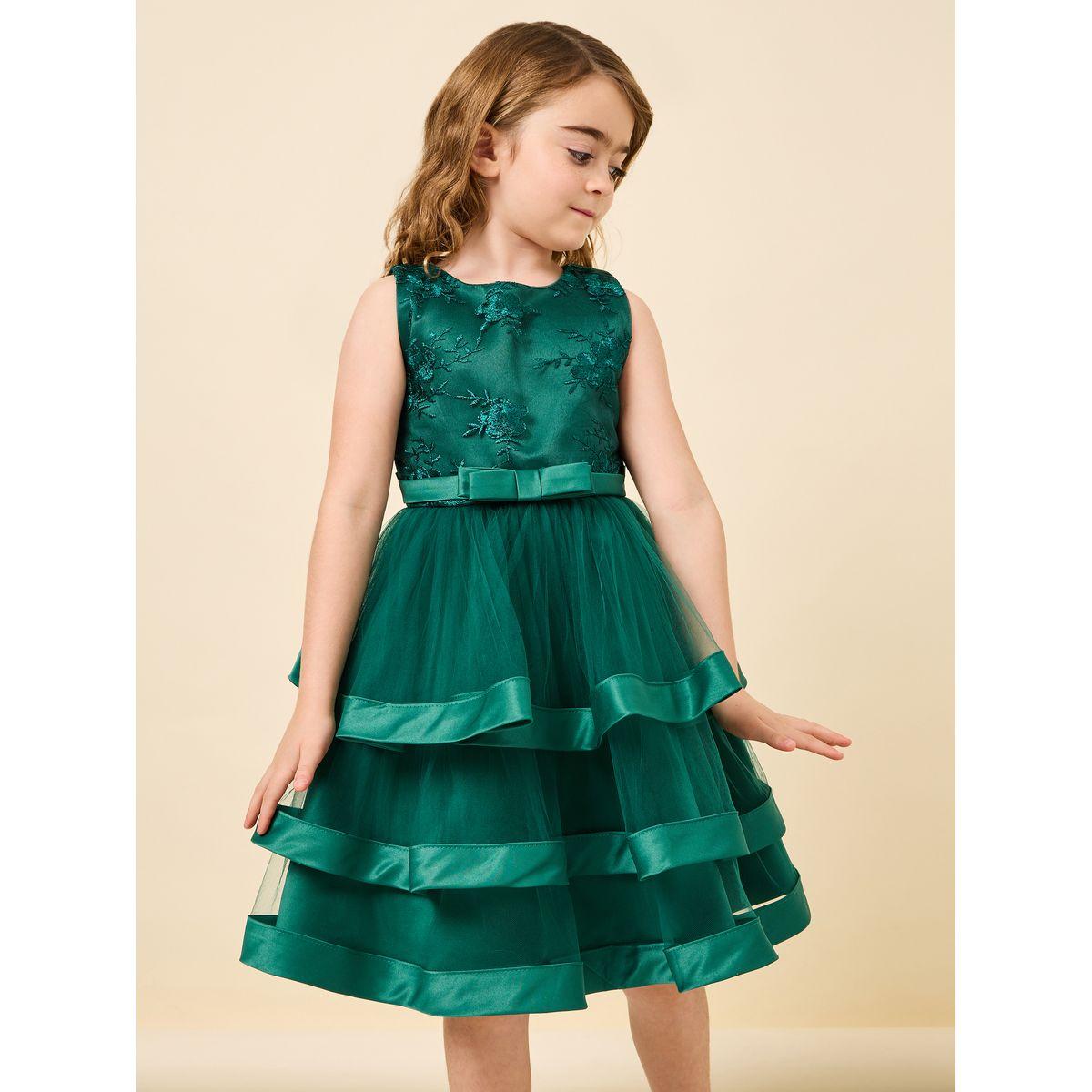 Styli Embroidered Panel Layered Mesh Dress-girls-clothing-dressesandjumpsuits-image-2