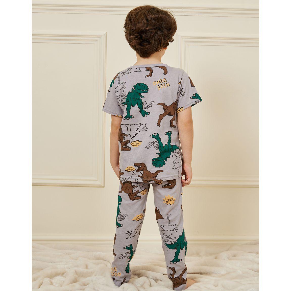 Styli Dinosaur Graphic T-Shirt & Pyjama Set-boys-clothing-nightwear-image-4