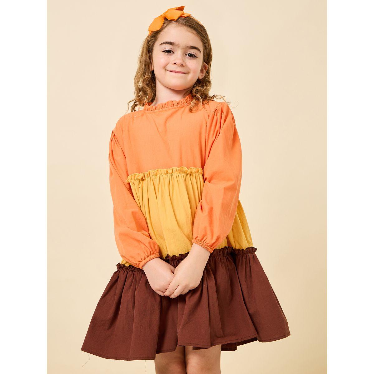 Styli Colorblock Smock Dress with Long Sleeves-girls-clothing-dressesandjumpsuits-image-2