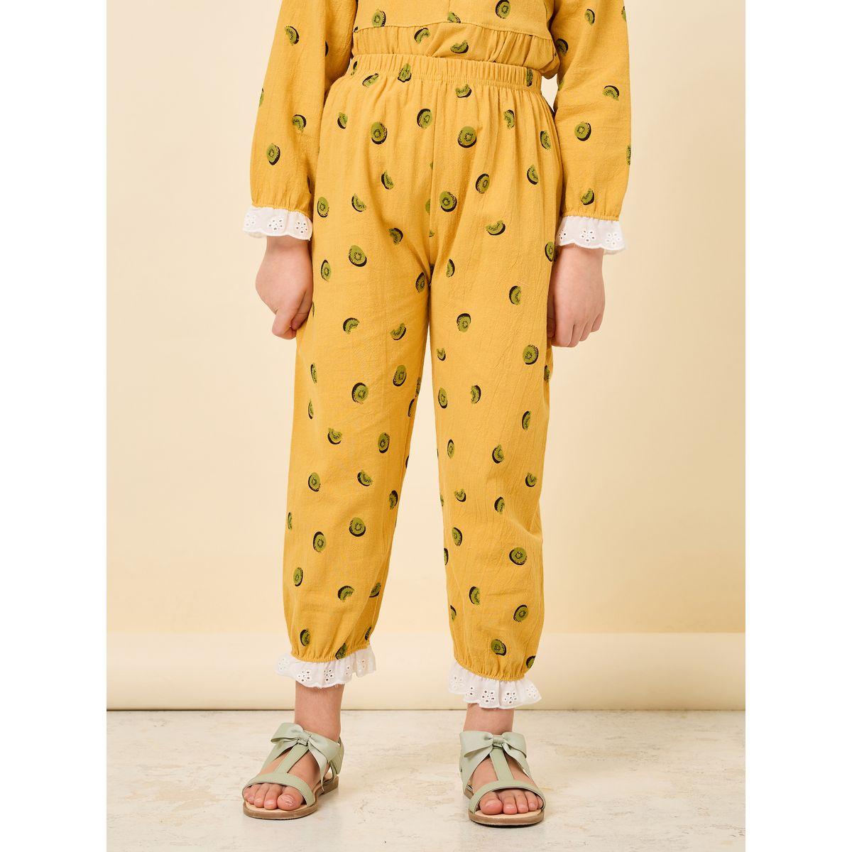 Styli Lace Contrast Collar Printed Top & Pyjama Set-girls-clothing-nightwear-image-4