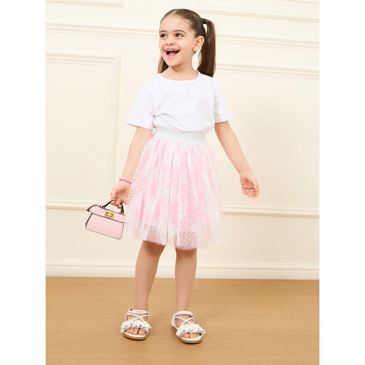 Styli Floral Embellished Mesh Skirt-girls-clothing-bottoms-skirts-image-1
