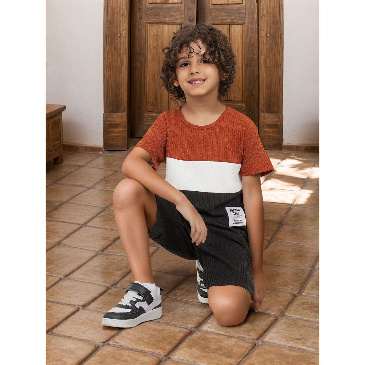 Styli Colorblock Rib Knit Top & Short Set-boys-clothing-setsandcoords-image-7