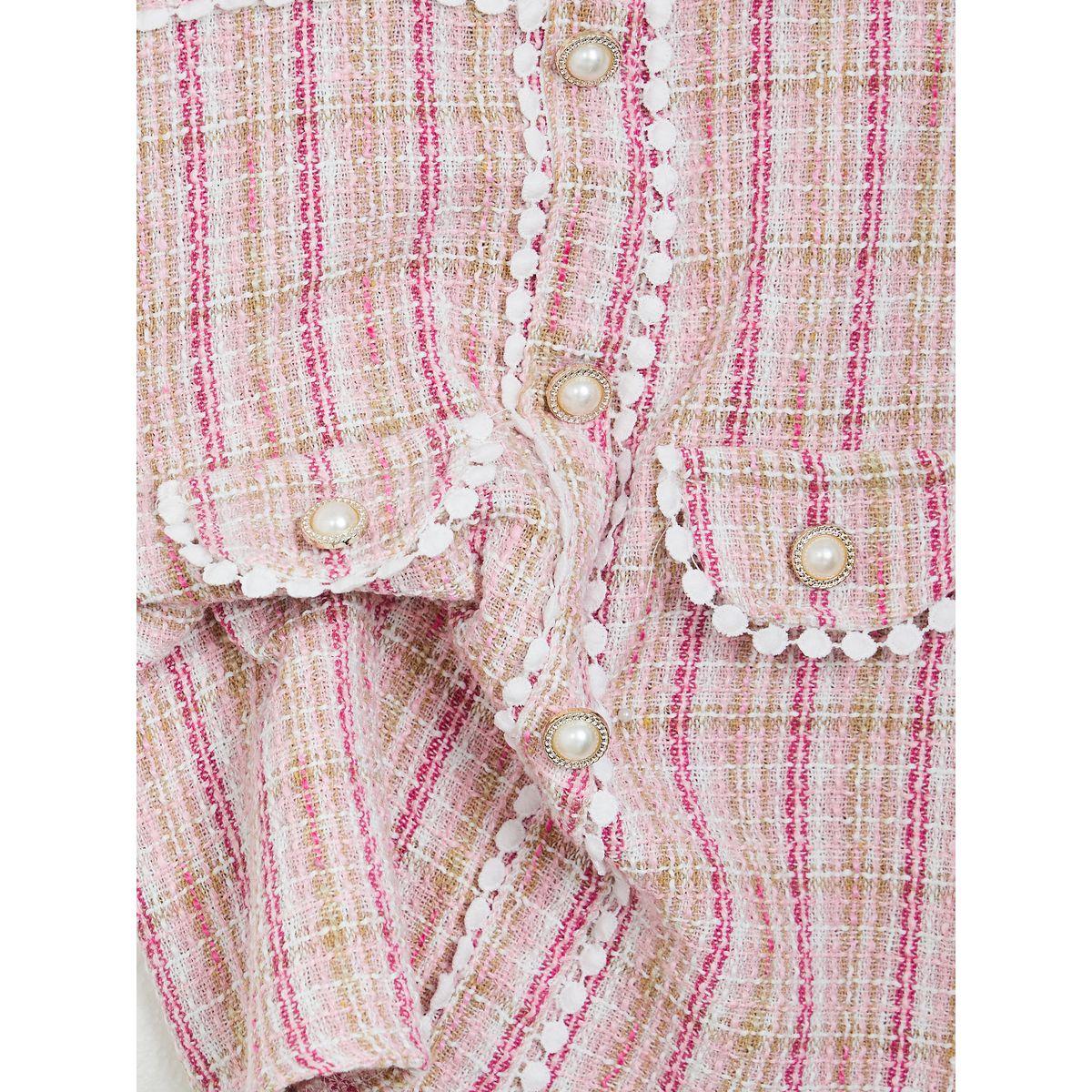 Styli Plaid Flap Pocket Detail Puff Sleeve Dress-girls-clothing-dressesandjumpsuits-image-6
