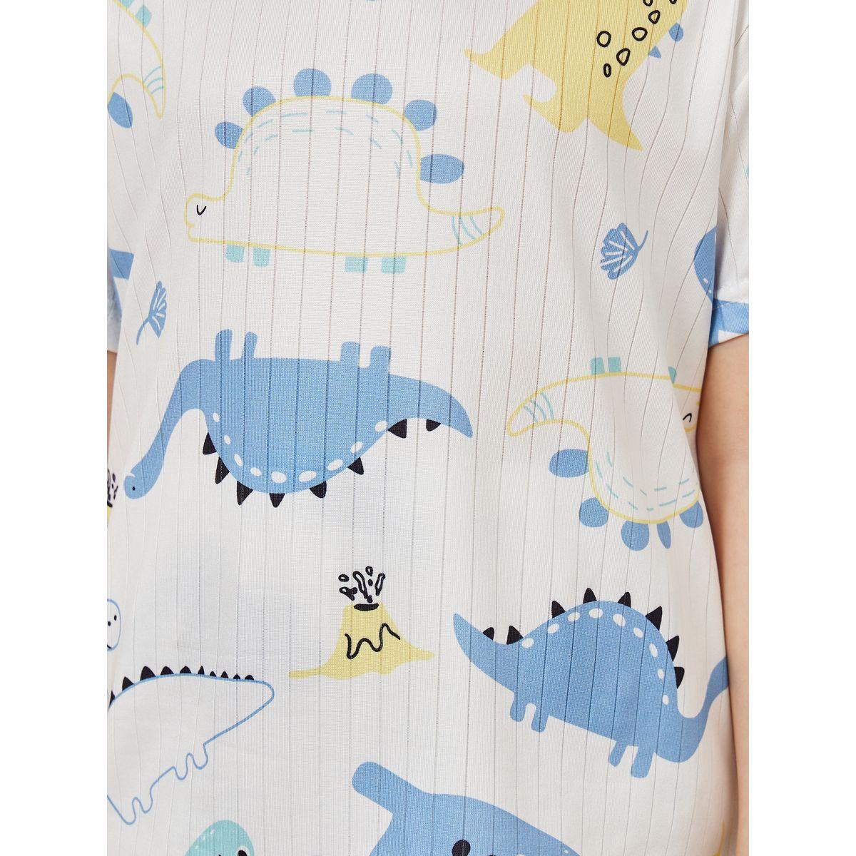 Styli Graphic Print Short Sleeve T-Shirt & Shorts Set-boys-clothing-nightwear-image-3