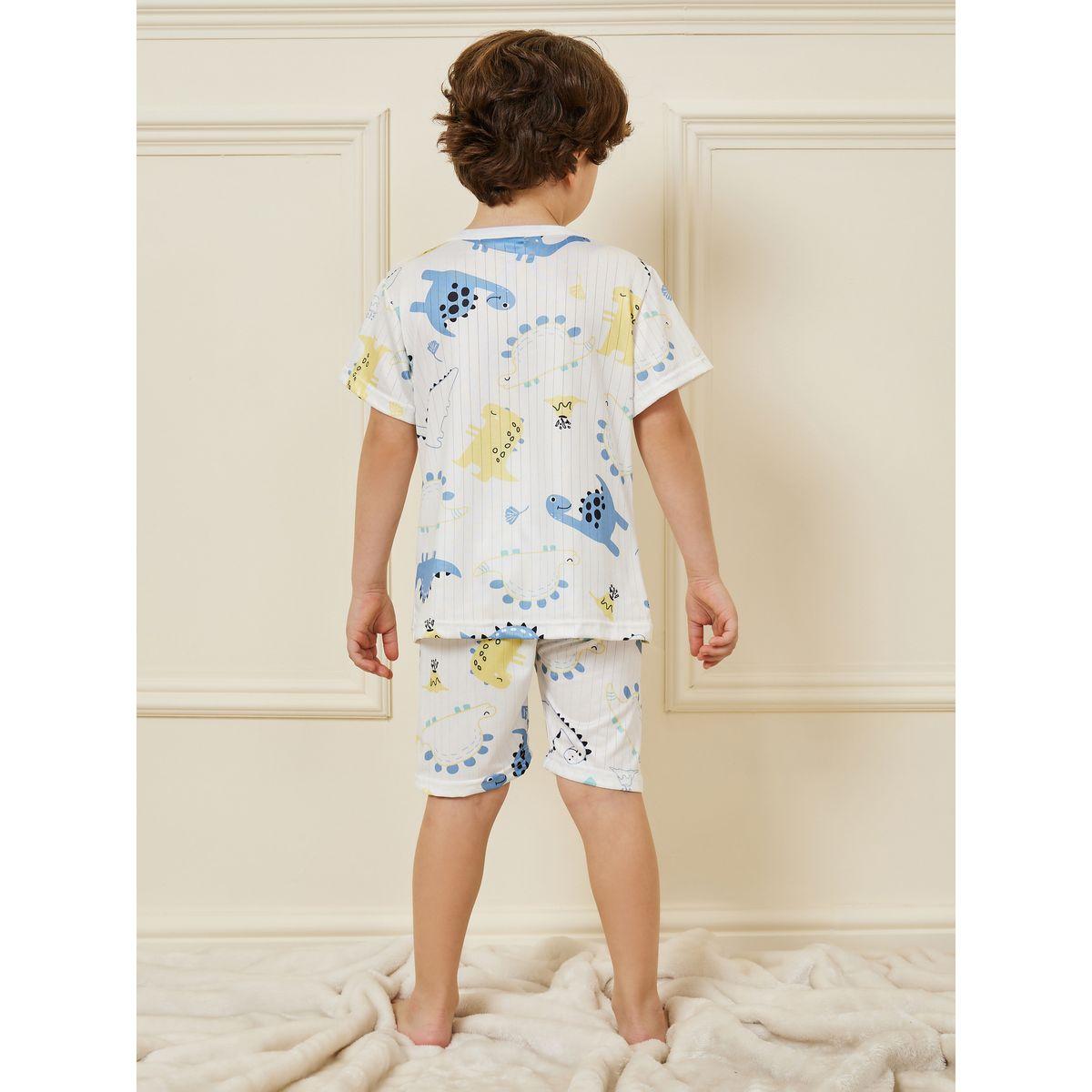 Styli Graphic Print Short Sleeve T-Shirt & Shorts Set-boys-clothing-nightwear-image-4
