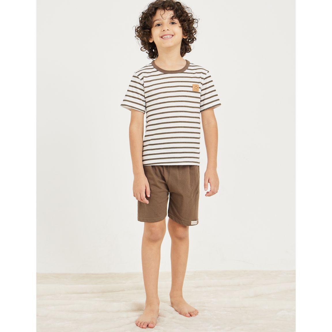 مجموعة من شورت مع تيشيرت مخطط-boys-clothing-nightwear-image-1
