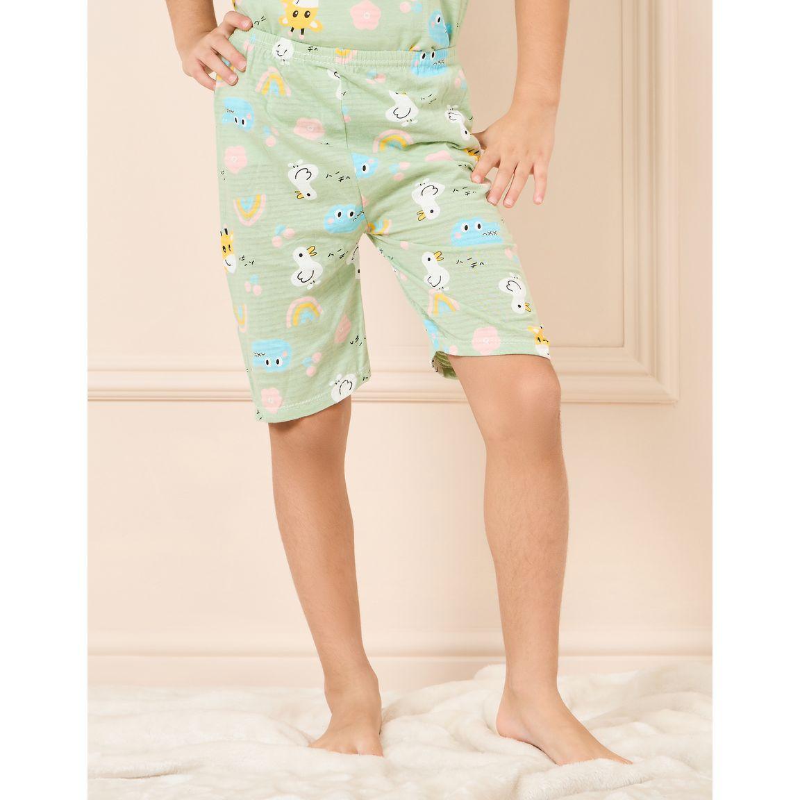 مجموعة من شورت مع تيشيرت بطبعة كارتون-girls-clothing-nightwear-image-4