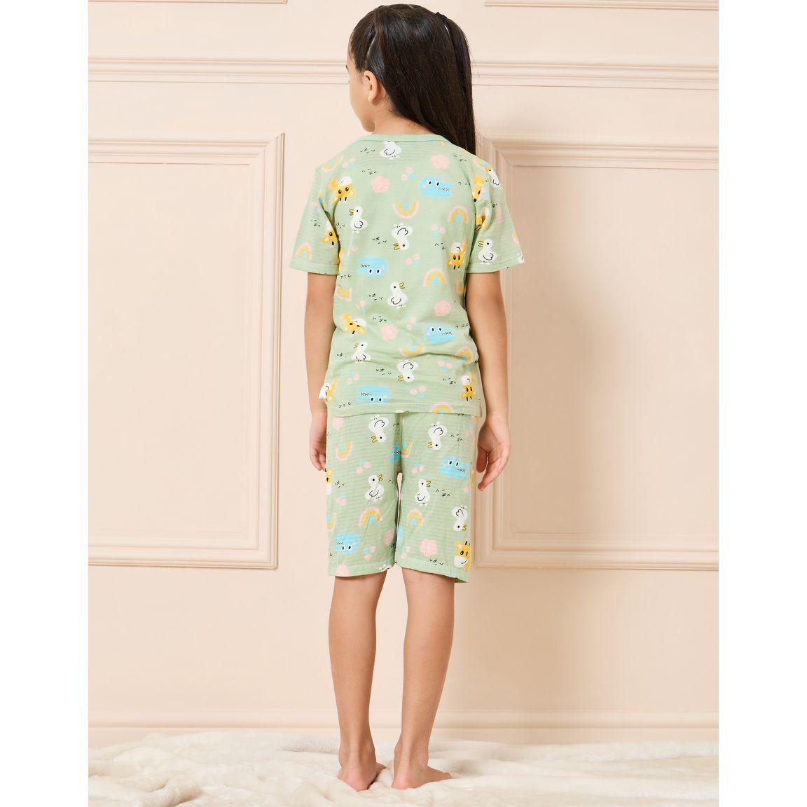 مجموعة من شورت مع تيشيرت بطبعة كارتون-girls-clothing-nightwear-image-5