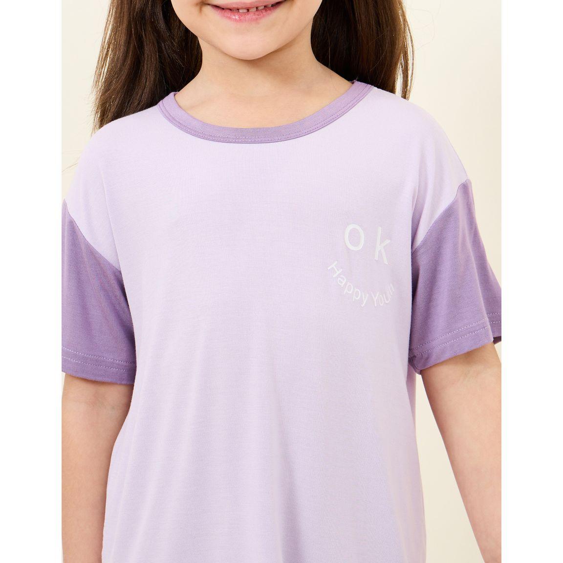 مجموعة من شورت وتيشيرت بنمط كتل الالوان-girls-clothing-nightwear-image-3