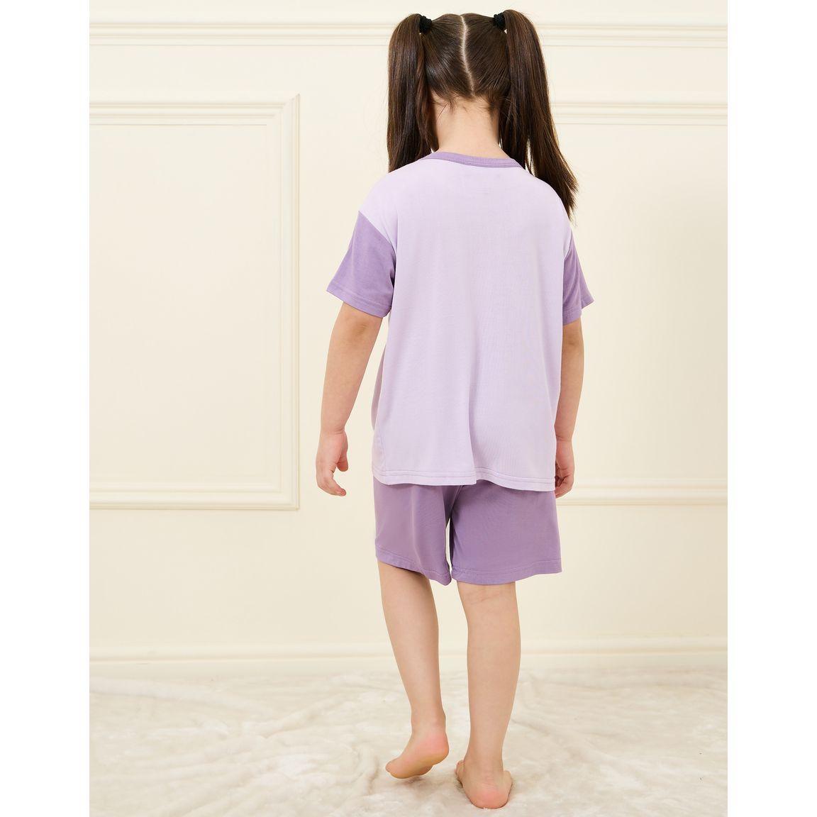 مجموعة من شورت وتيشيرت بنمط كتل الالوان-girls-clothing-nightwear-image-5