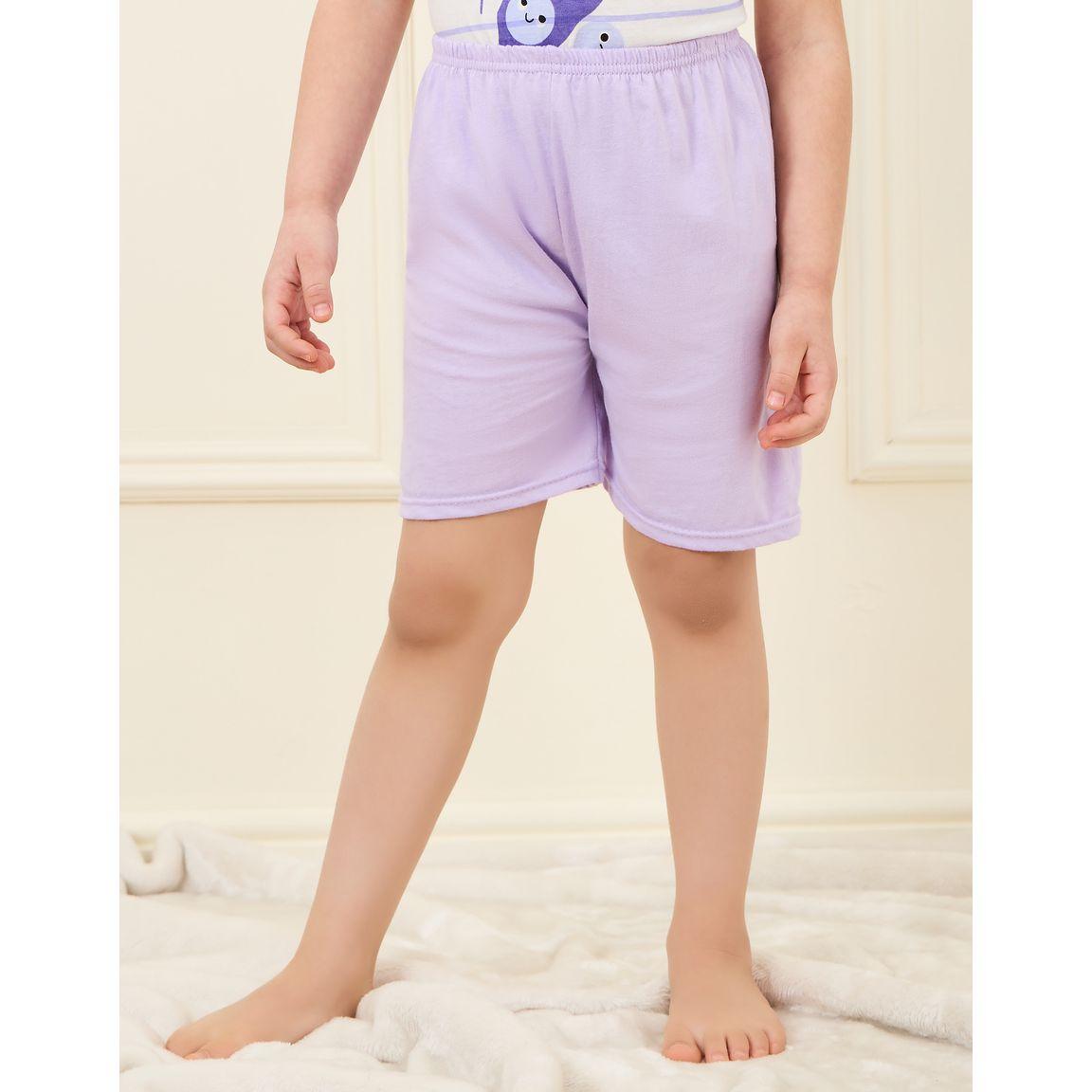 Styli Cotton Striped Printed T-shirt and Short Set-girls-clothing-nightwear-image-4