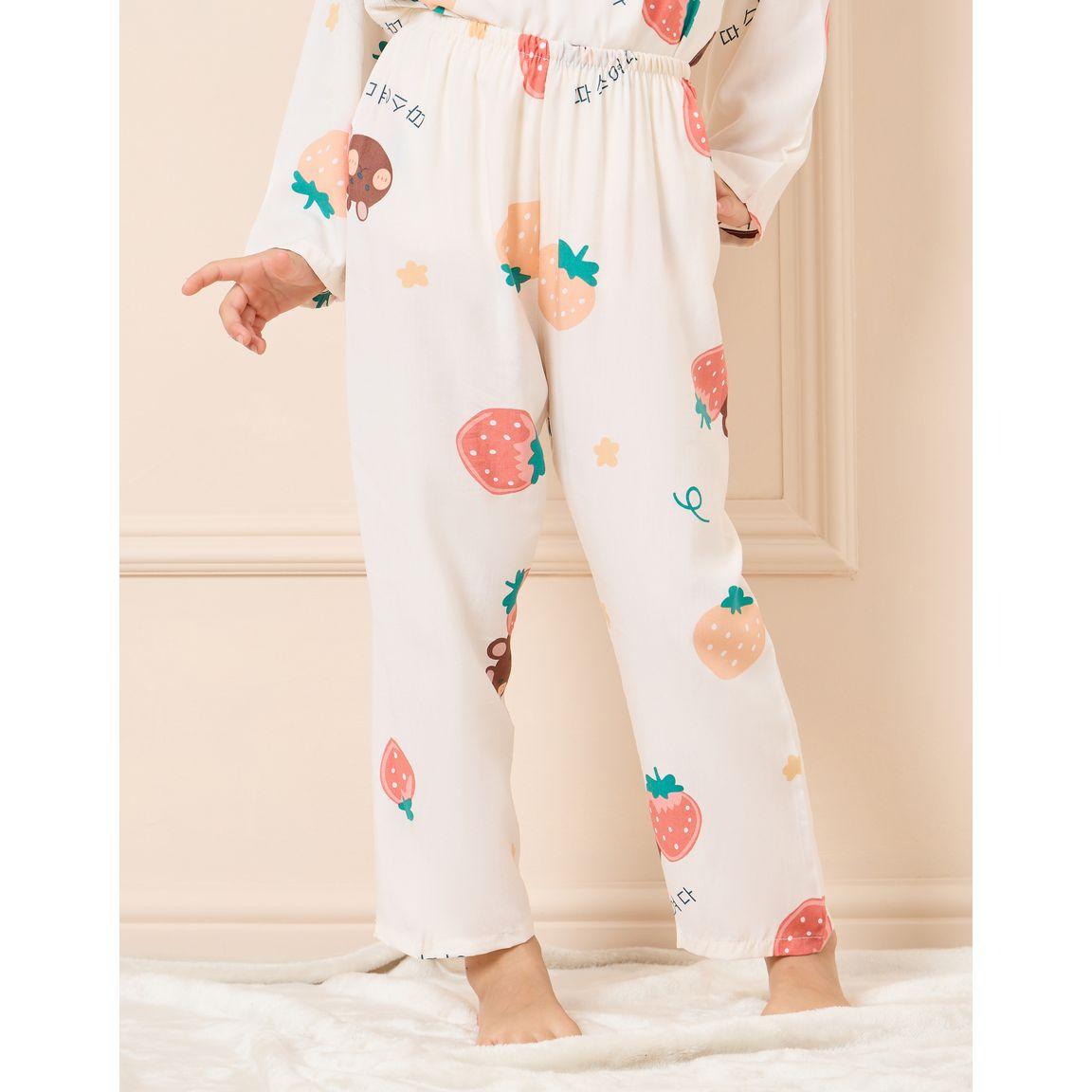 Styli All Over Print Long Sleeve T-Shirt & Pyjama Set-girls-clothing-nightwear-image-4