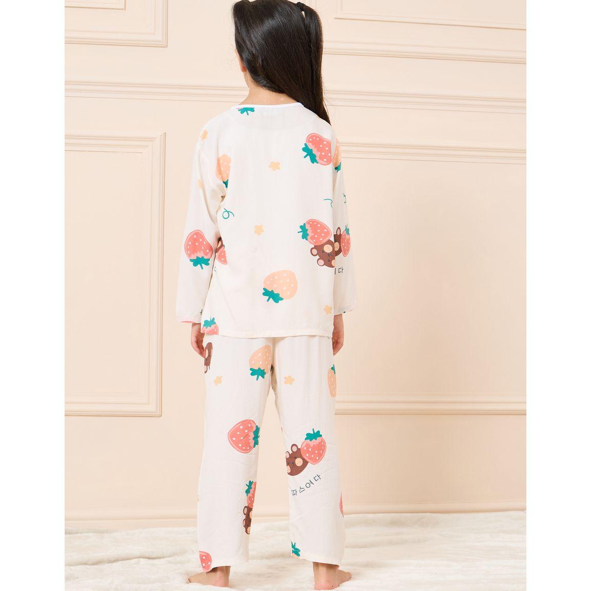 Styli All Over Print Long Sleeve T-Shirt & Pyjama Set-girls-clothing-nightwear-image-5