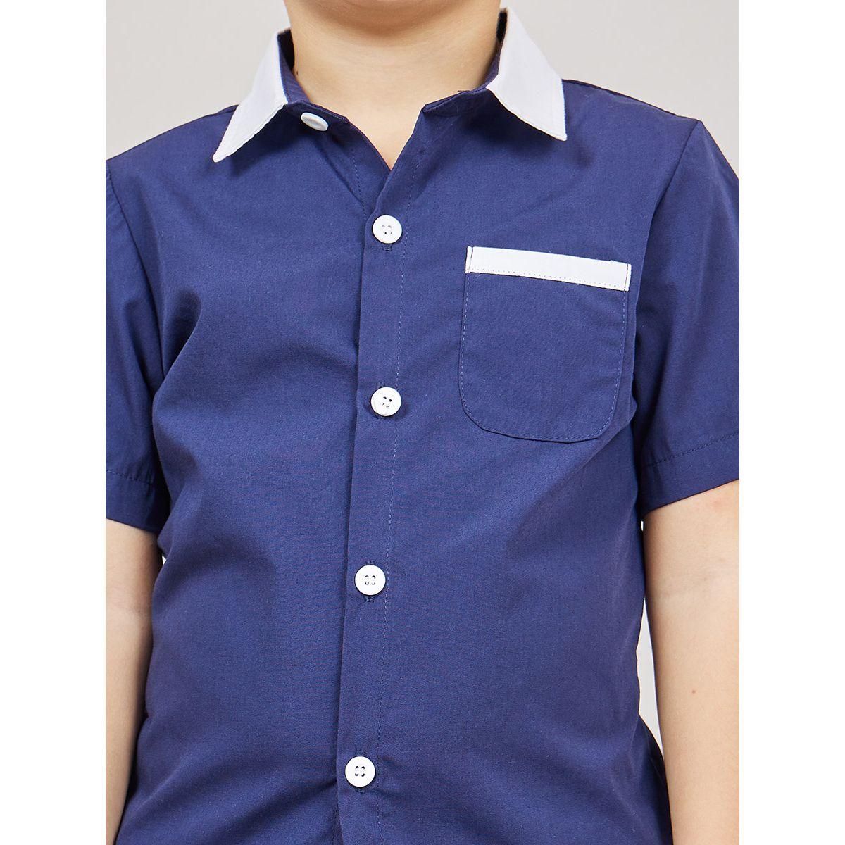 Styli Pack of 4 - Colorblock Pocket Detail Shirt, Bow Tie, Shorts & Suspender Belt-boys-clothing-setsandcoords-image-4