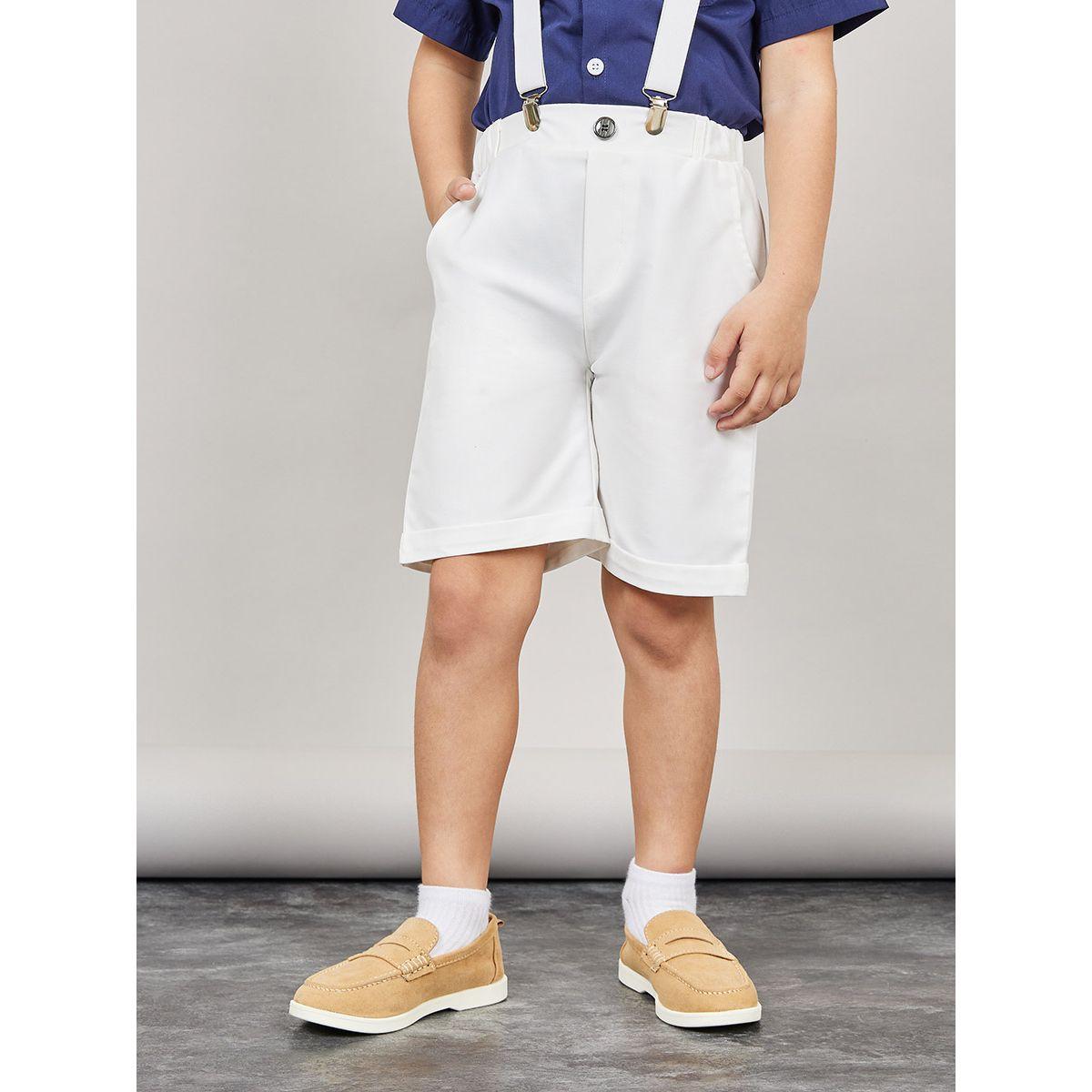 Styli Pack of 4 - Colorblock Pocket Detail Shirt, Bow Tie, Shorts & Suspender Belt-boys-clothing-setsandcoords-image-6
