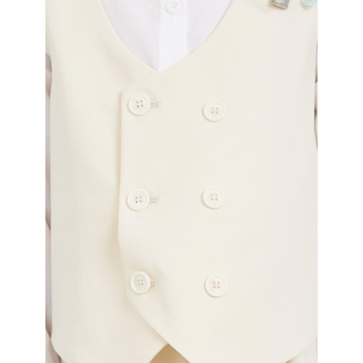 Styli Pack of 4 - Solid Shirt Contrast Vest Bow Corsage and Pant Set-boys-clothing-setsandcoords-image-6