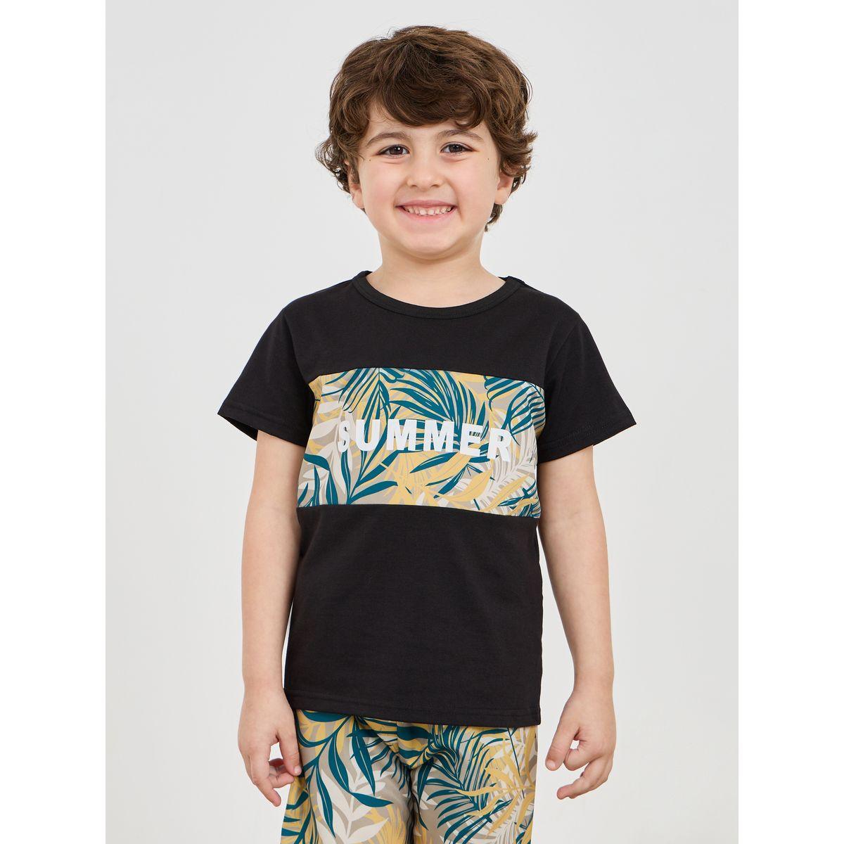 Styli Tropical Print T-Shirt & Shorts Set-boys-clothing-setsandcoords-image-2