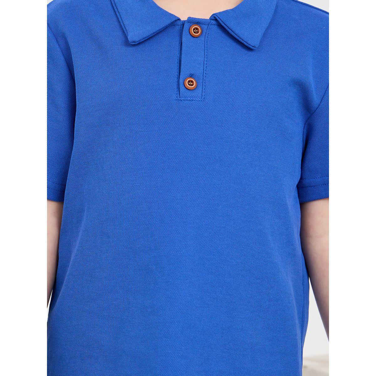 Styli Solid Polo T-Shirt & Pintuck Detail Short Set-boys-clothing-setsandcoords-image-4