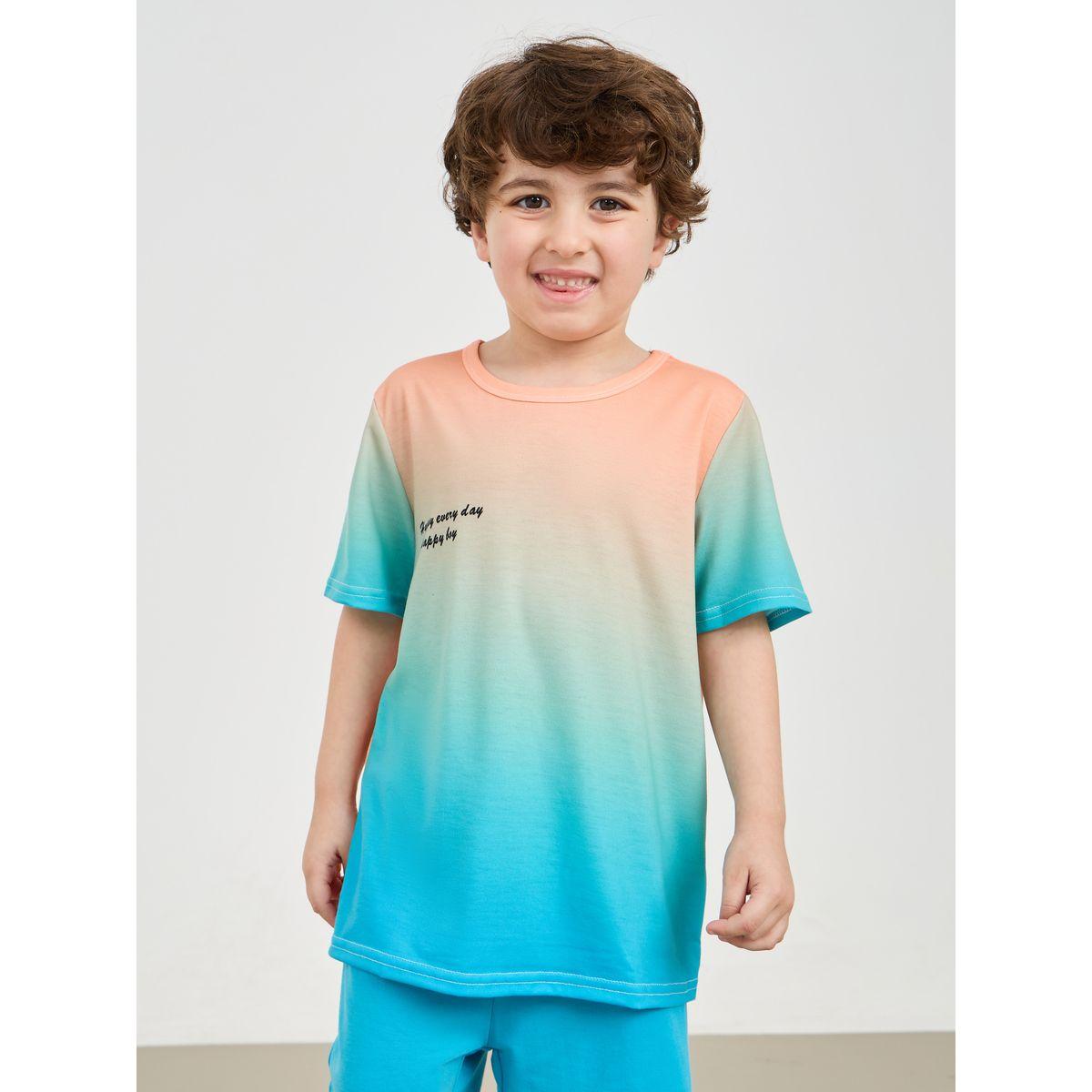 مجموعة من شورت وتيشيرت مطبع بكتابة-boys-clothing-setsandcoords-image-2