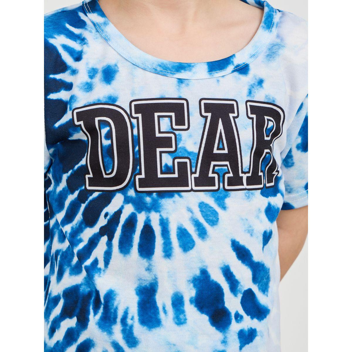 Styli Tie Dye Slogan Print T-Shirt & Shorts Set-boys-clothing-setsandcoords-image-4