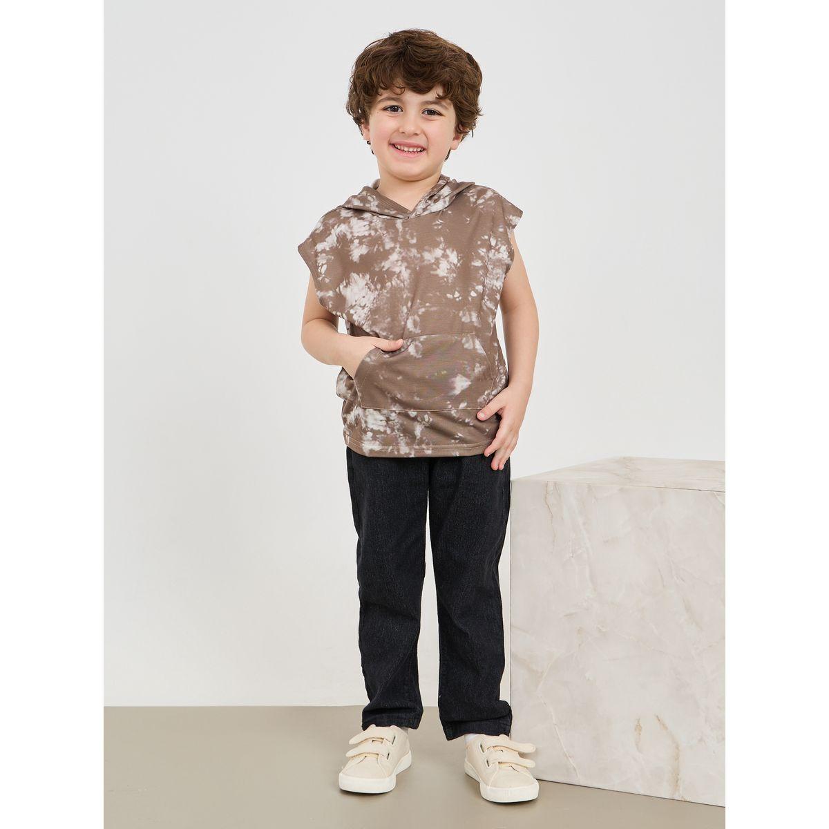 تيشيرت بلا اكمام مع ياقة هودي وطبعة تاي داي-boys-clothing-tshirtsandpolos-image-1
