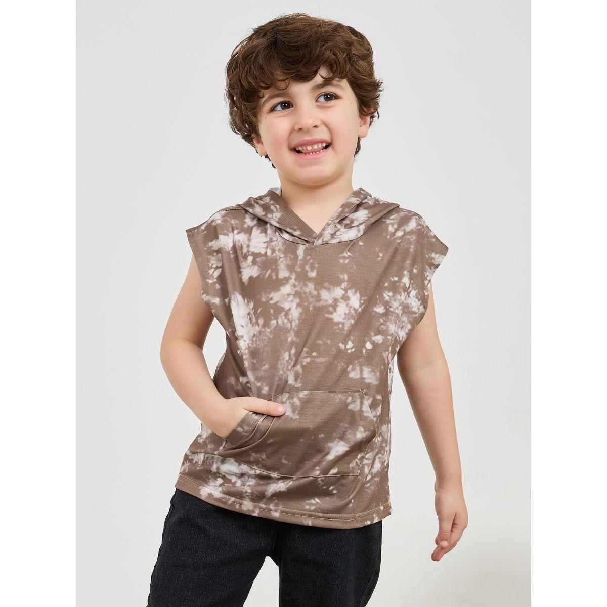 تيشيرت بلا اكمام مع ياقة هودي وطبعة تاي داي-boys-clothing-tshirtsandpolos-image-3