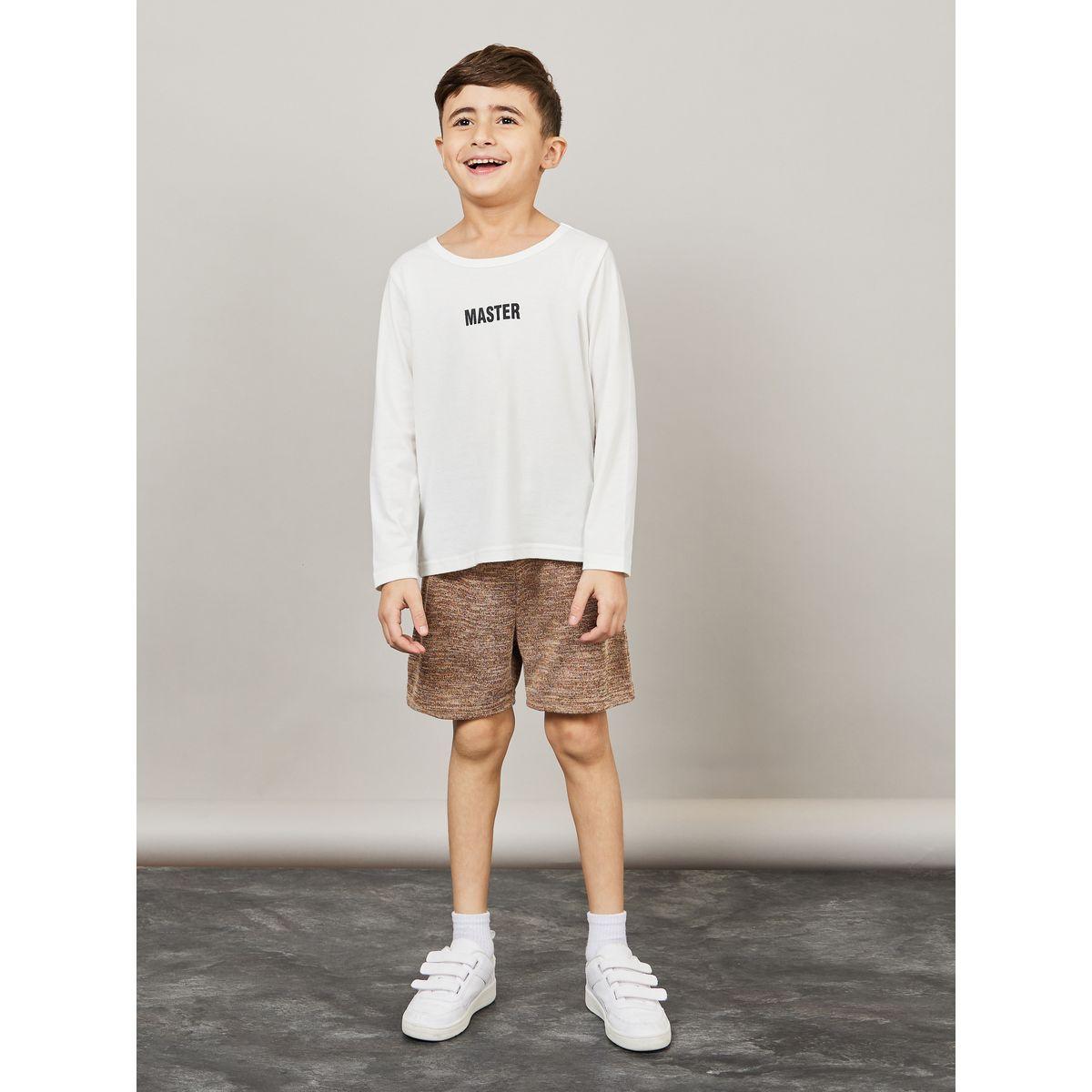 شورت ميلانج مزين بربطة فيونكة-boys-clothing-bottoms-shorts-image-2
