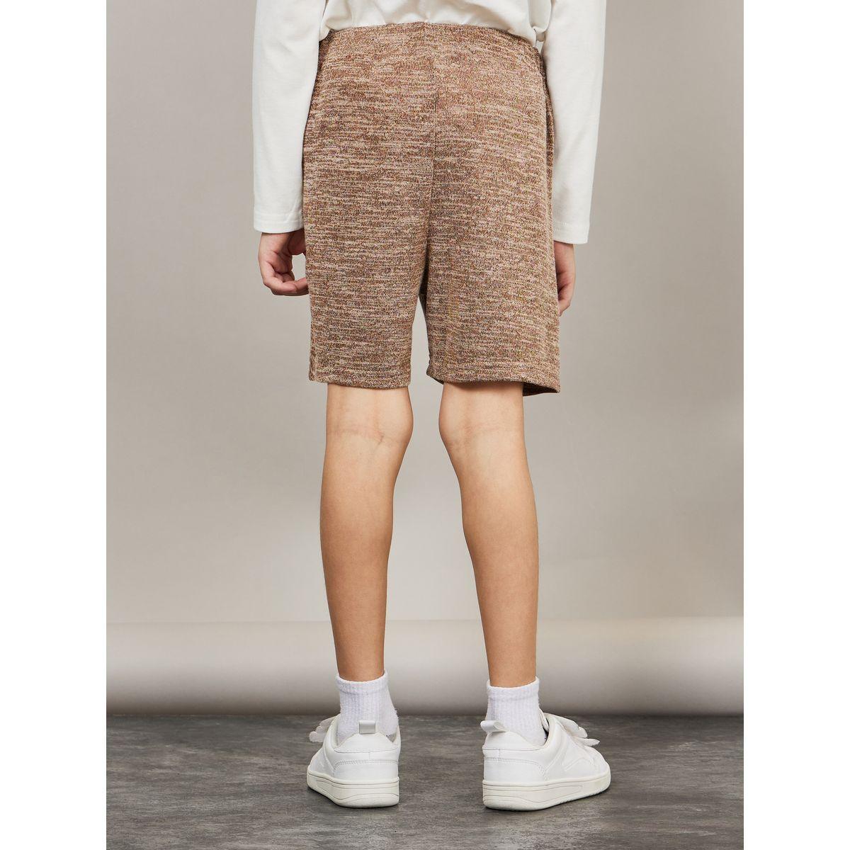 Styli Melange Bow Detail Shorts-boys-clothing-bottoms-shorts-image-4