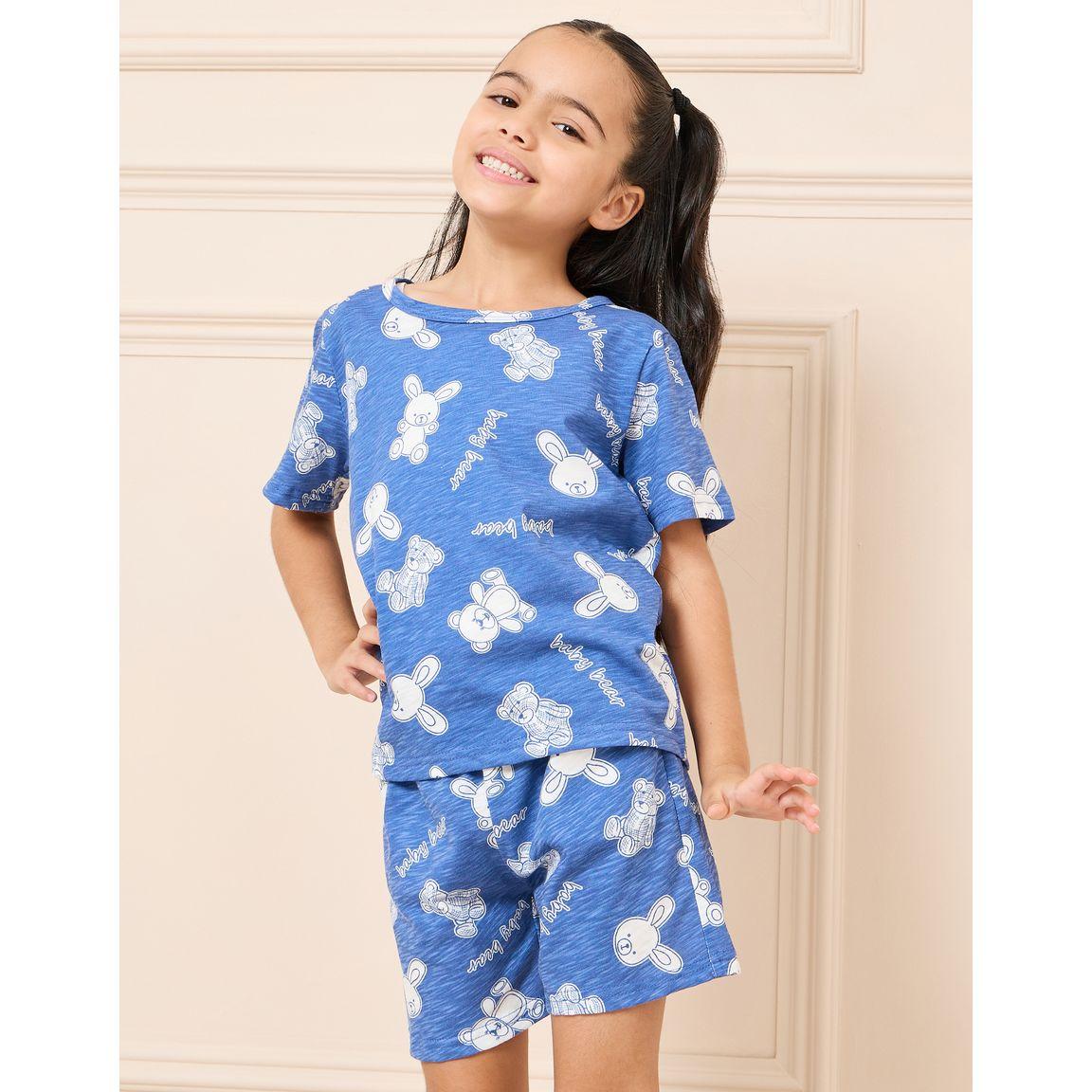 مجموعة من تيشيرت مع شورت-girls-clothing-nightwear-image-2
