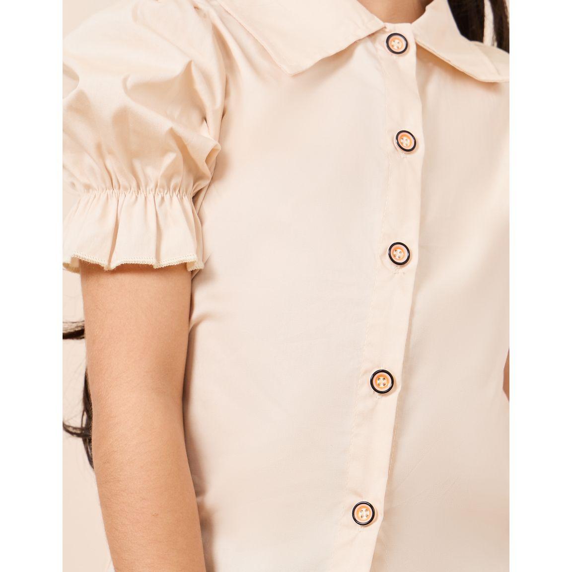 Styli Puff Sleeve Shirt & Pleated Skirt Set-girls-clothing-setsandcoords-image-3