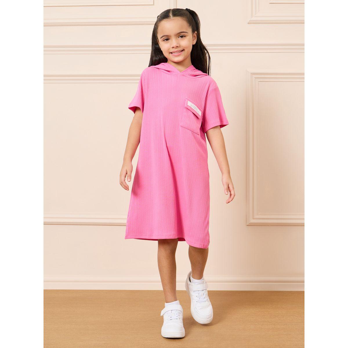 Styli Front Pocket Detail Hooded Knit Dress-girls-clothing-dressesandjumpsuits-image-1